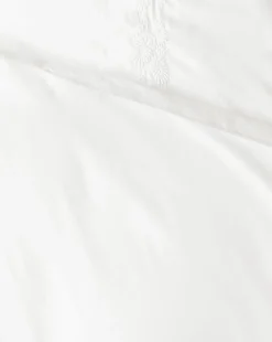 Bianca Organic Percale Embroidered Duvet Cover