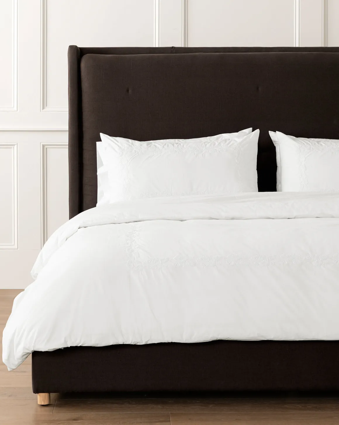 Bianca Organic Percale Embroidered Duvet Cover