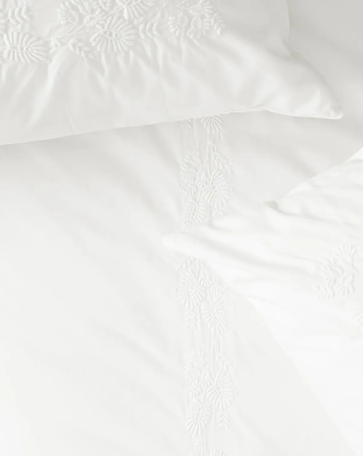 Bianca Organic Percale Embroidered Duvet Cover