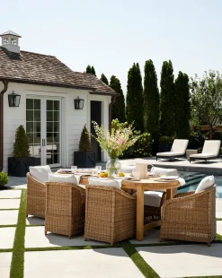 Haviland Outdoor Dining Chair with Perennials Taupe Stripe