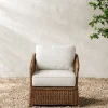 Haviland Outdoor Lounge Chair with Perennials Taupe Stripe