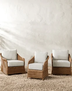 Haviland Outdoor Lounge Chair with Perennials Taupe Stripe
