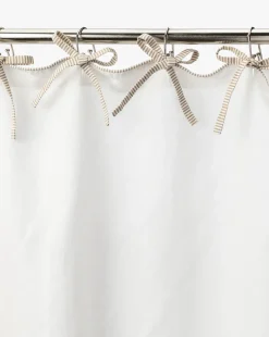 Lillian Shower Curtain with Striped Ties