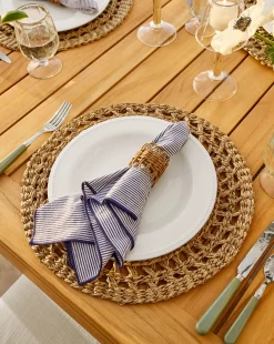 Navy Striped Napkins (Set of 4)