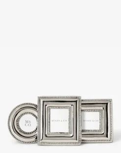 Silver Bead Mini Frames (Set of 3)