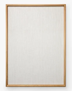 Striped Oak & Linen Memo Board
